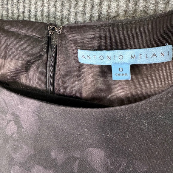 Antonio Melani Sheath‎ Dress Womens 0 Black Pink Floral Cocktail Party Romantic - Picture 4 of 11